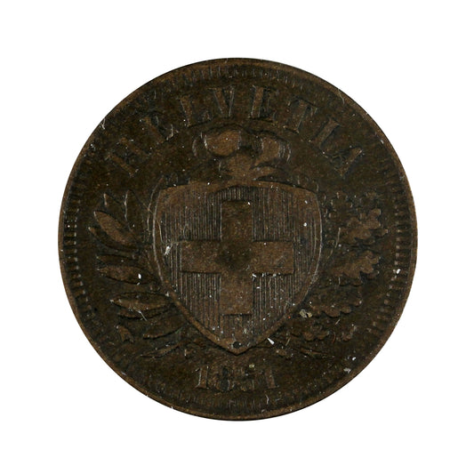 Switzerland 1851A 2 Rappen VF-EF (VF30)