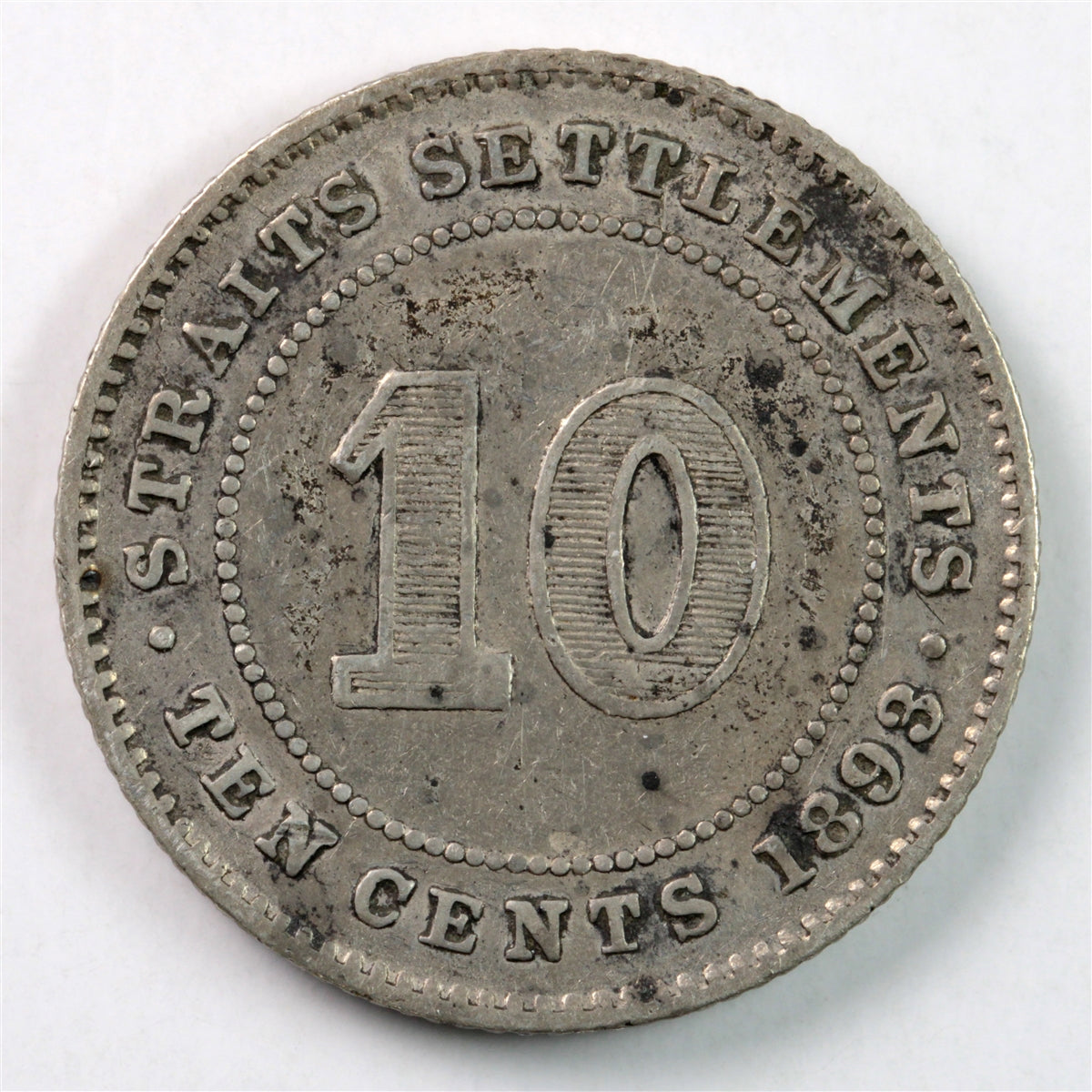 Straits Settlements 1893 10 Cents VF-EF (VF30) $