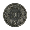 Switzerland 1903B 20 Rappen Almost Uncirculated (AU50)