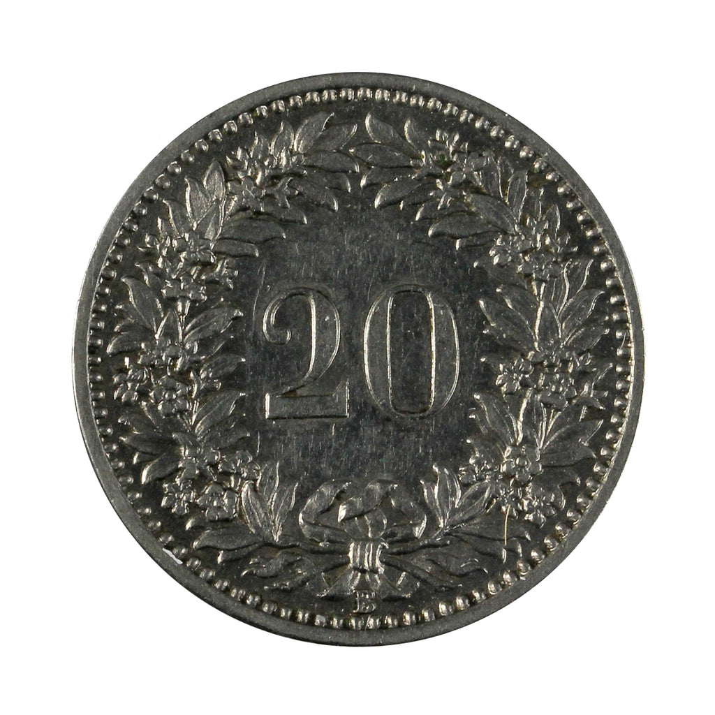 Switzerland 1903B 20 Rappen Almost Uncirculated (AU50)