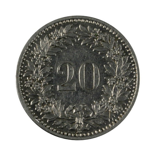 Switzerland 1903B 20 Rappen Almost Uncirculated (AU50)