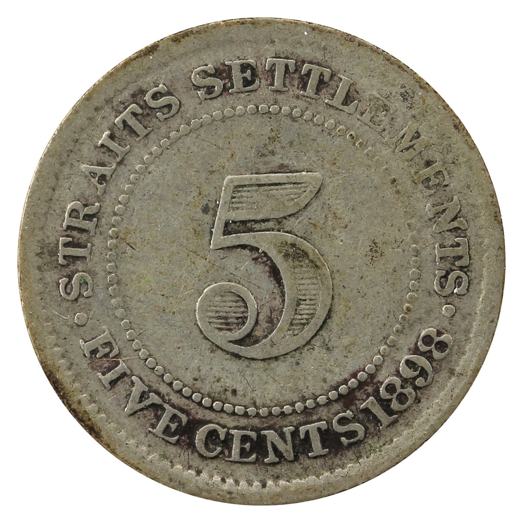 Straits Settlements 1898 5 Cents Fine (F12)