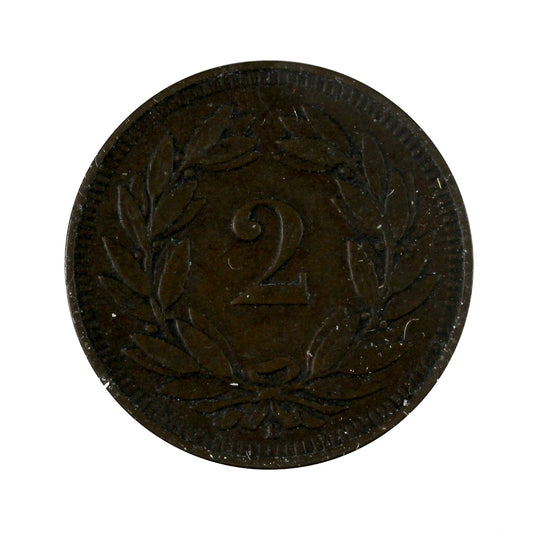 Switzerland 1918B 2 Rappen Extra Fine (EF40)