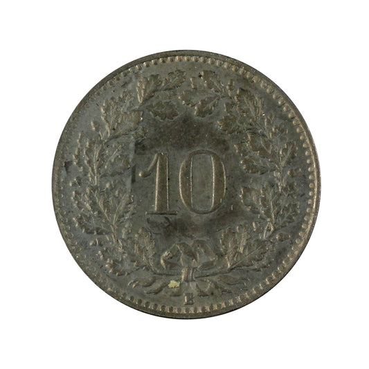 Switzerland 1921B 10 Rappen Almost Uncirculated (AU50)