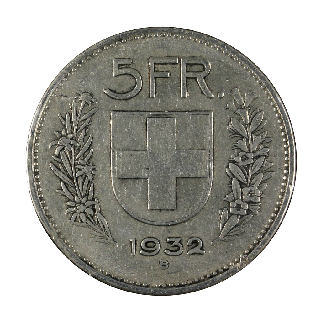 Switzerland 1932B 5 Francs Extra Fine (EF40)