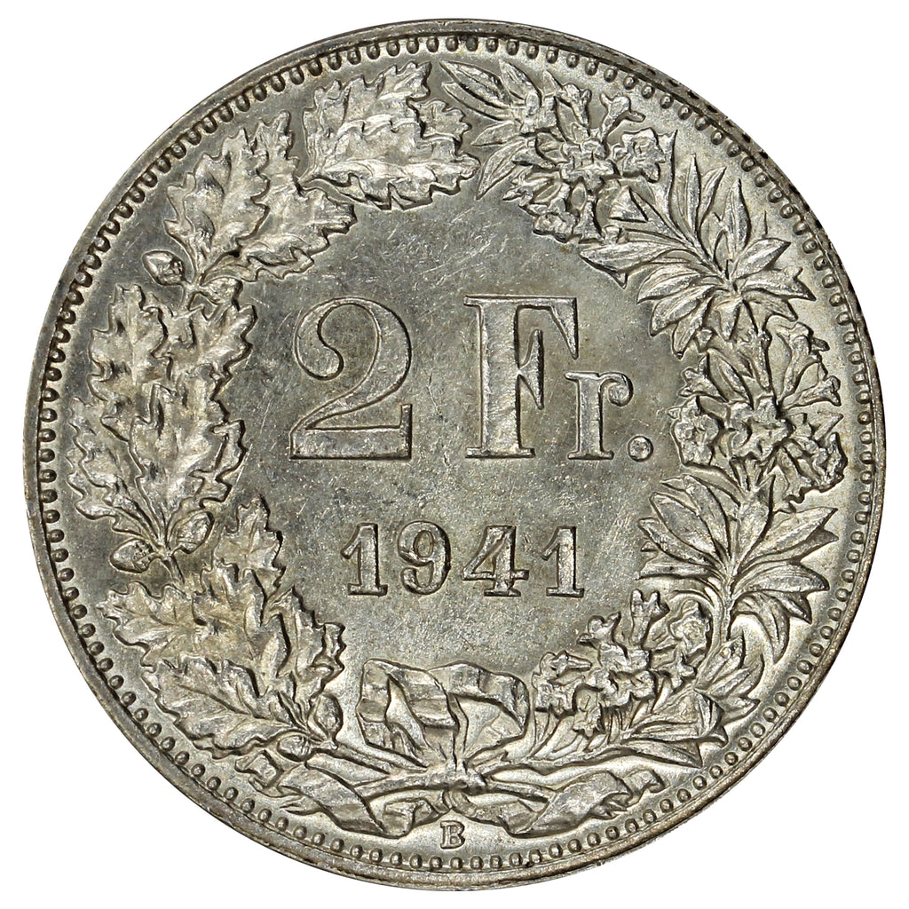 Switzerland 1941B 2 Francs Uncirculated (MS60)