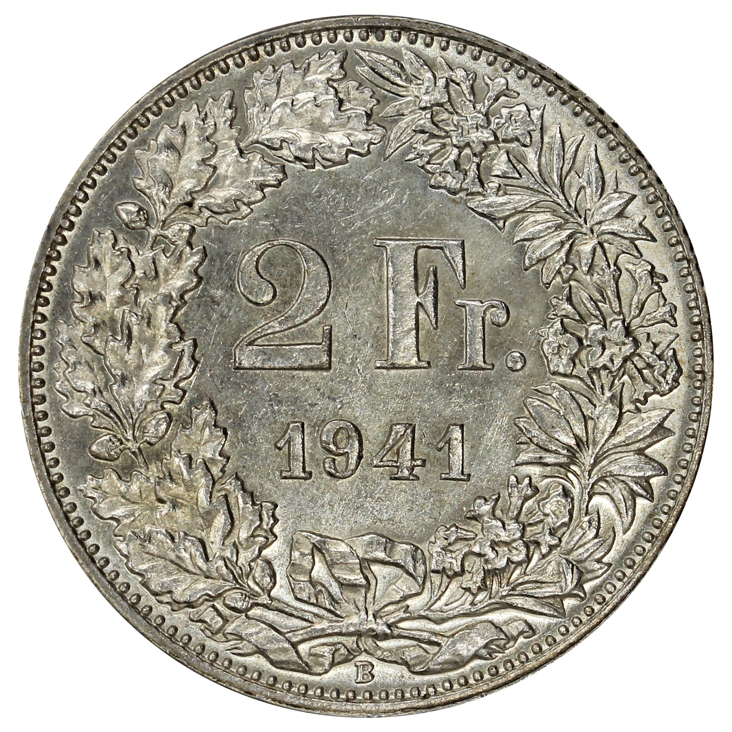 Switzerland 1941B 2 Francs Uncirculated (MS60)
