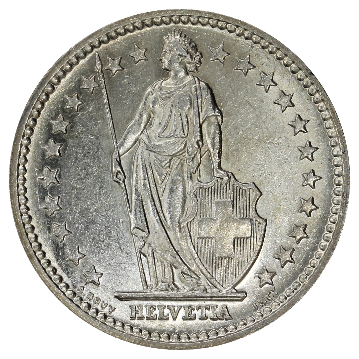 Switzerland 1941B 2 Francs Uncirculated (MS60)