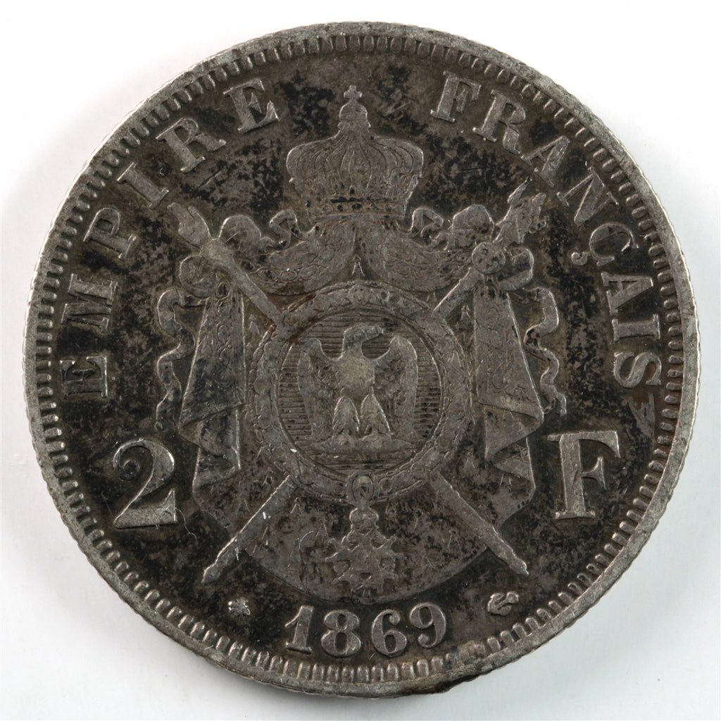 France 1869A 2 Francs Extra Fine (EF40) $