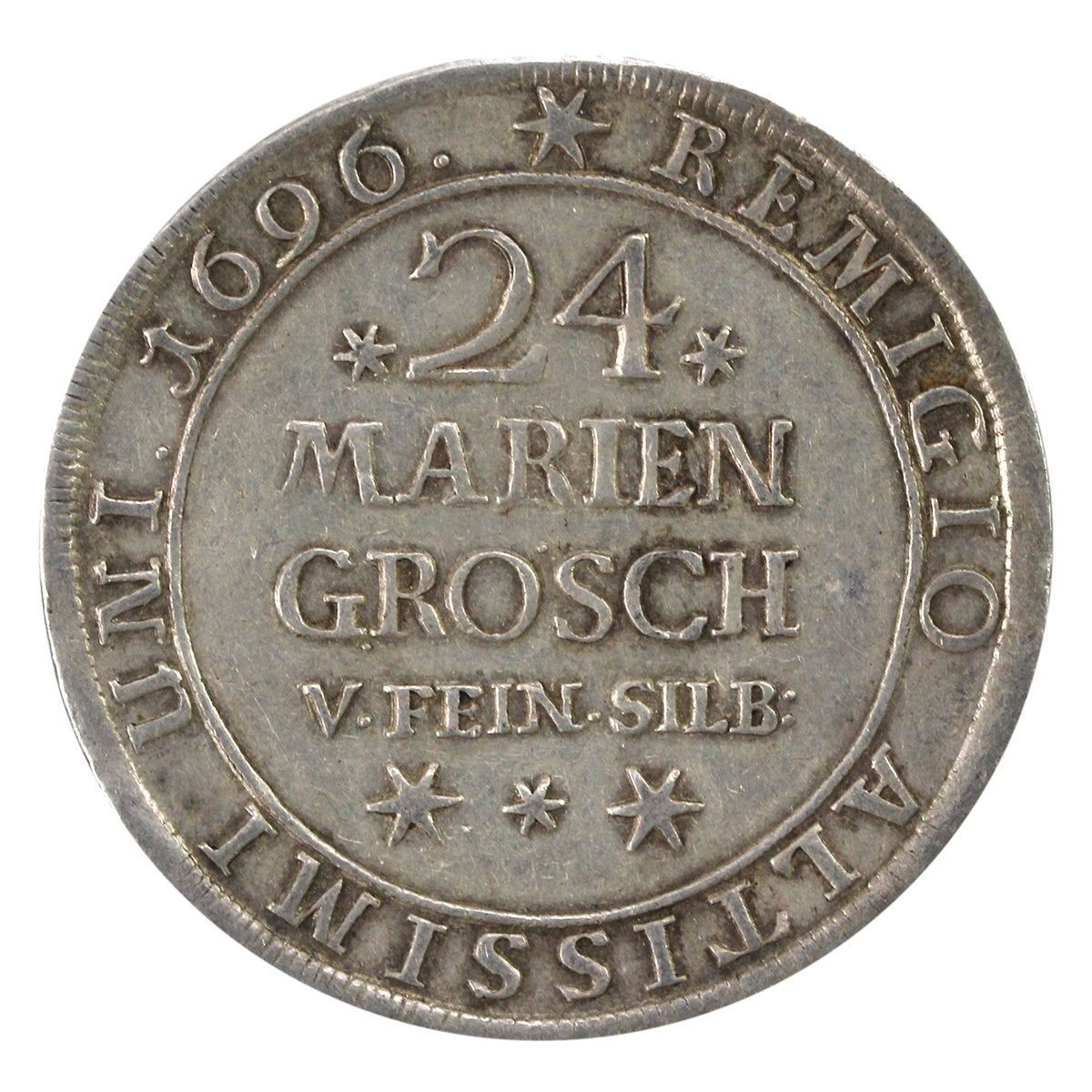 German States 1696 Brunswick-Wolfenbuttel 24 Mariengrochen EF-AU (EF45) $