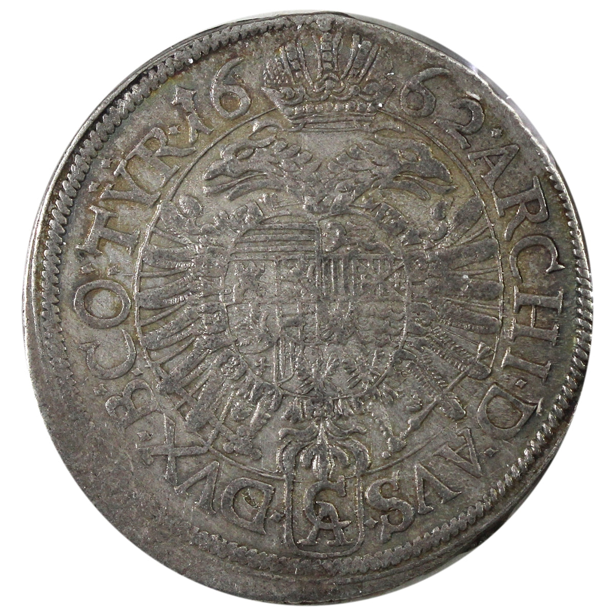 Austrian Empire 1662 Vienna Leopold I 15 Kreuzer Almost Uncirculated (AU-50) $