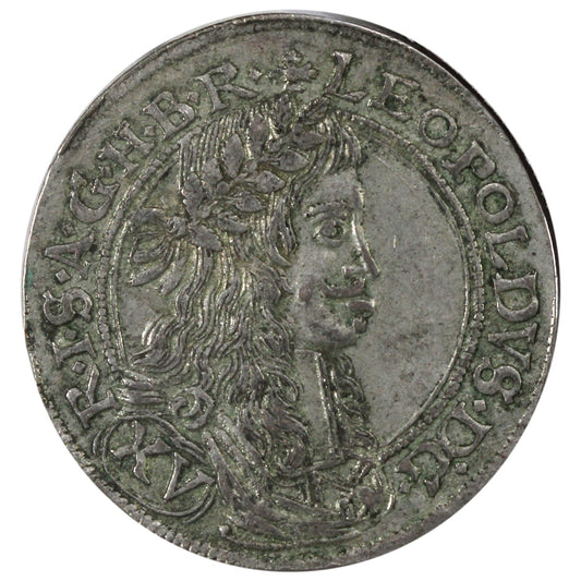 Austrian Empire 1664 Leopold I 15 Kreuzer EF-AU (EF-AU) $