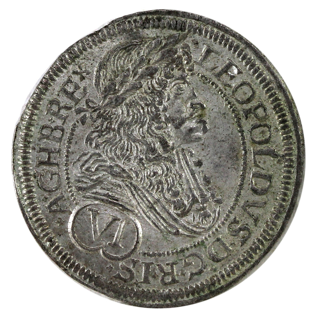 Austrian Empire 1686 Leopold I 6 Kreuzer Brilliant Uncirculated (MS63) $