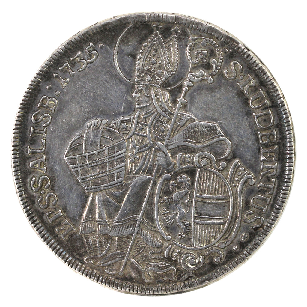 Austrian States 1735 Salzburg Thaler EF-AU (EF45) $