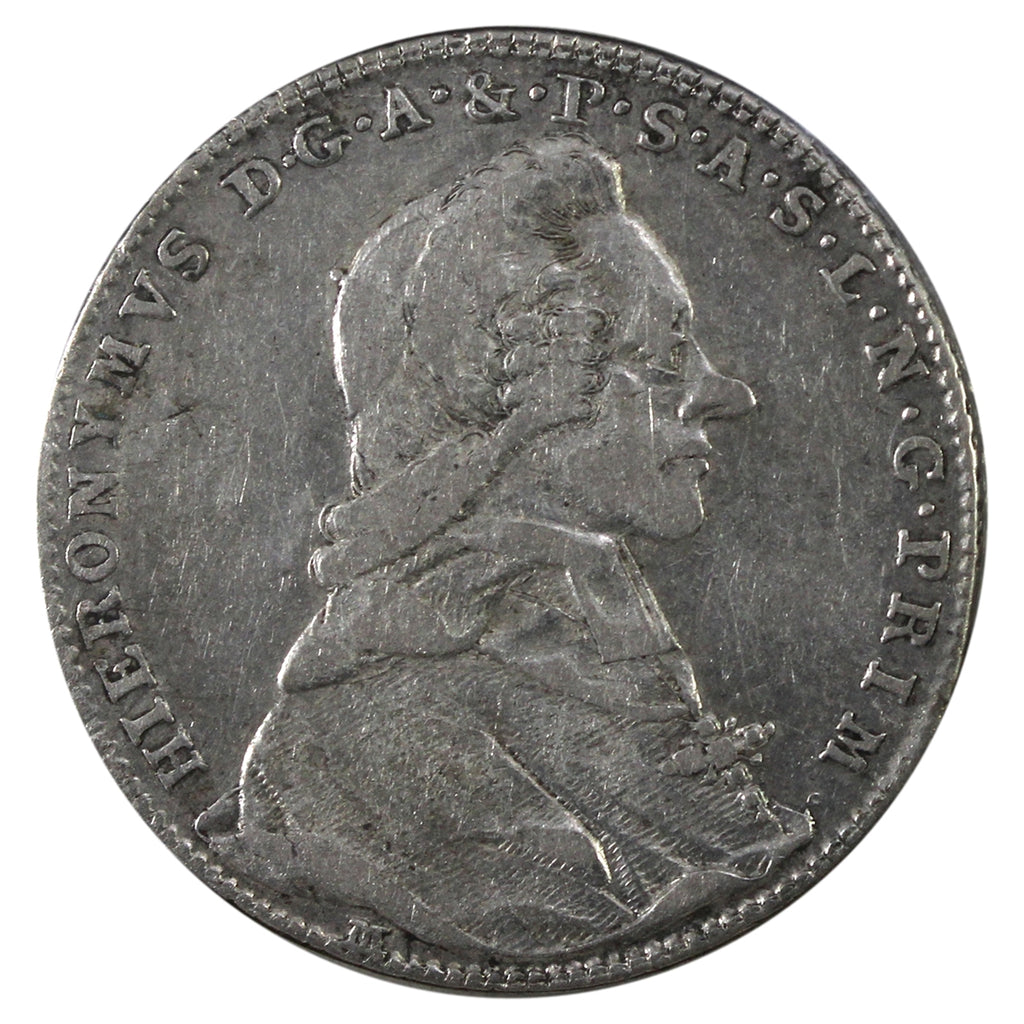 Austrian States 1786 Hieronymus Salzburg 20 Kreuzer Extra Fine (EF40) $
