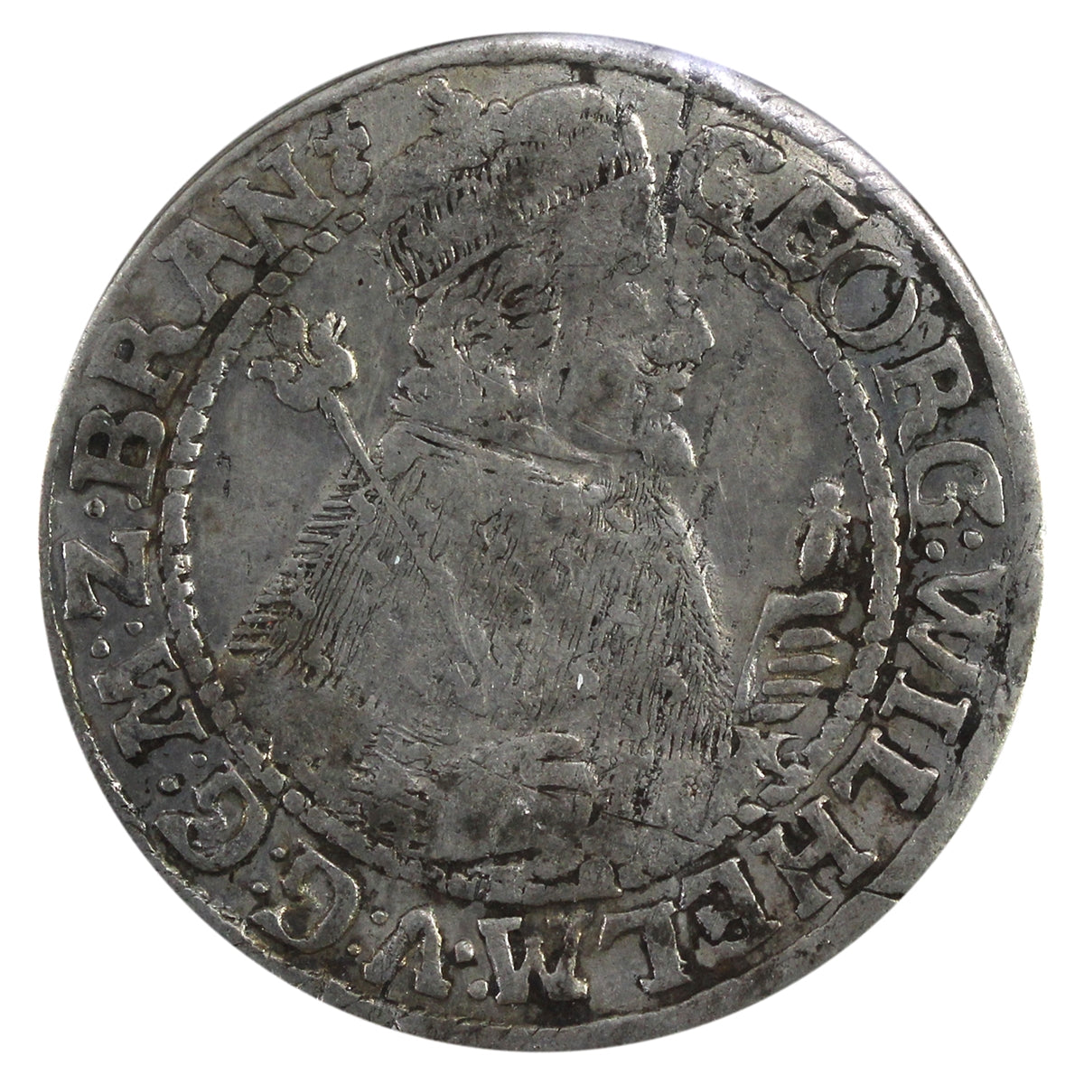 German States 1624 Gerog Wilhelm Brandenburg 1/4 Thaler VF-EF (VF30) $