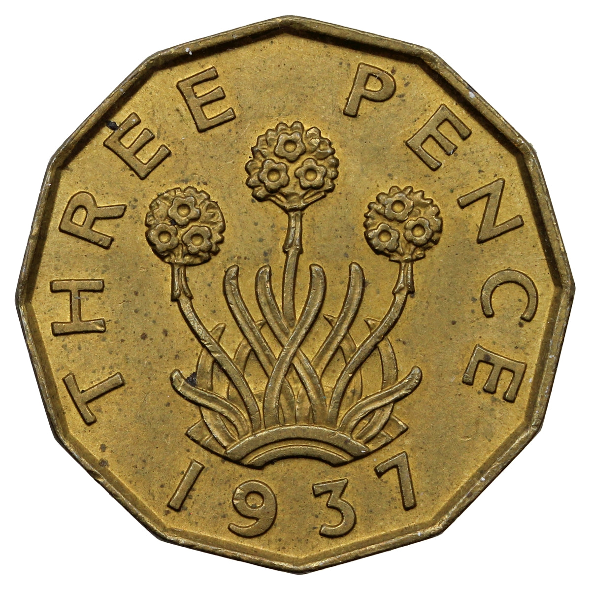 Great Britain 1937 12-Sided 3 Pence Uncirculated (MS60)