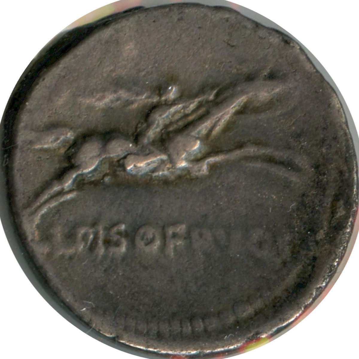 Ancient Roman Republic 90BC Apollo/L. Calpurnius Piso Silver Denarius Very Fine (VF20) $