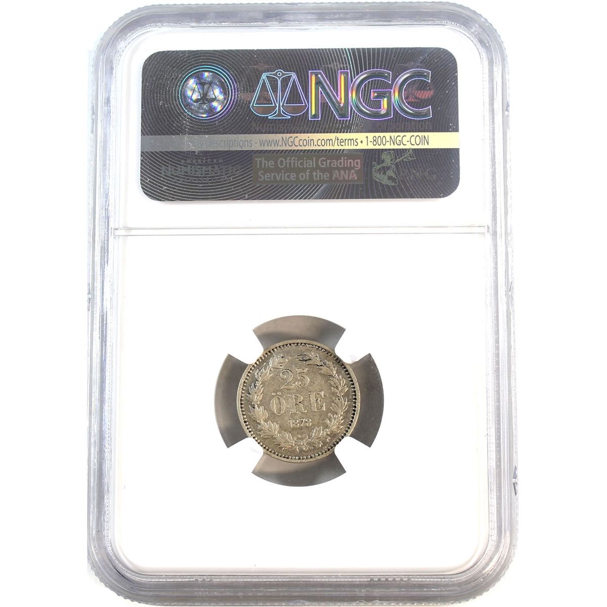 Sweden 1878 EB 25 Ore NGC Certified XF 45