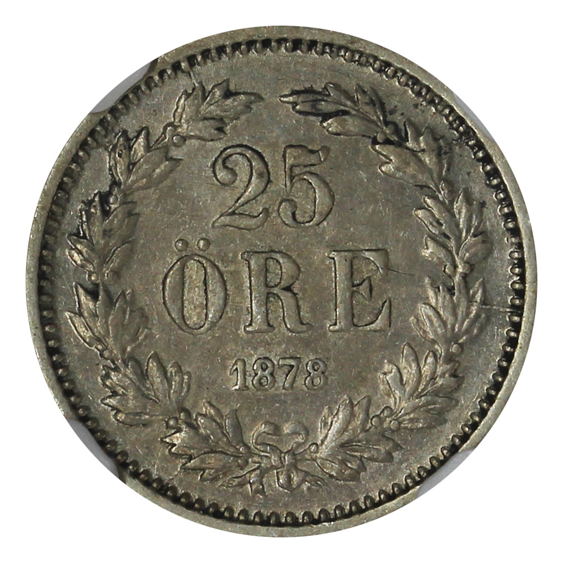 Sweden 1878 EB 25 Ore NGC Certified XF 45