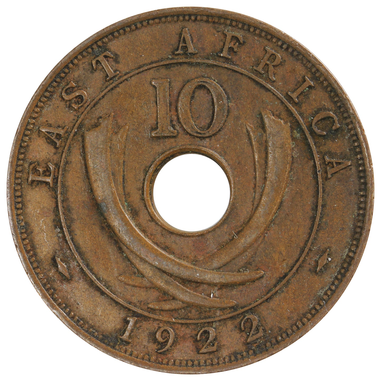 East Africa 1922 10-cents Extra Fine (EF40)