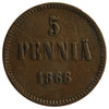 Finland 1866 5 Pennia VF-EF (VF30)