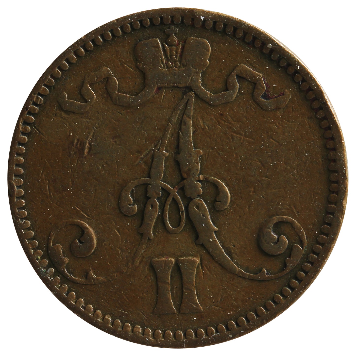 Finland 1866 5 Pennia VF-EF (VF30)