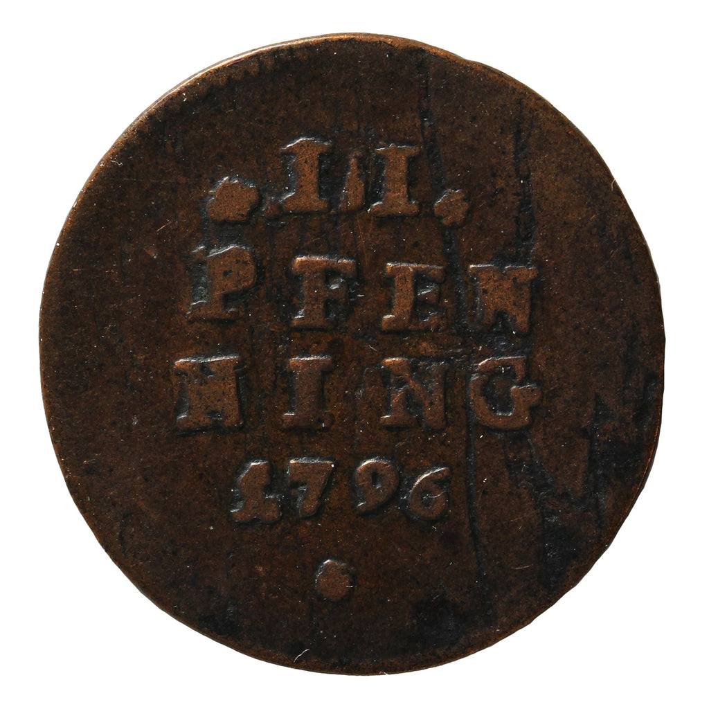 German States 1796 Bavaria 2 Pfennig Very Fine (VF20)