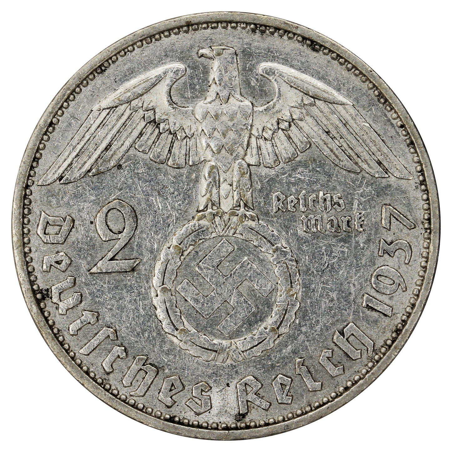 German Third Reich 1937A 2 Marks EF-AU (EF45)