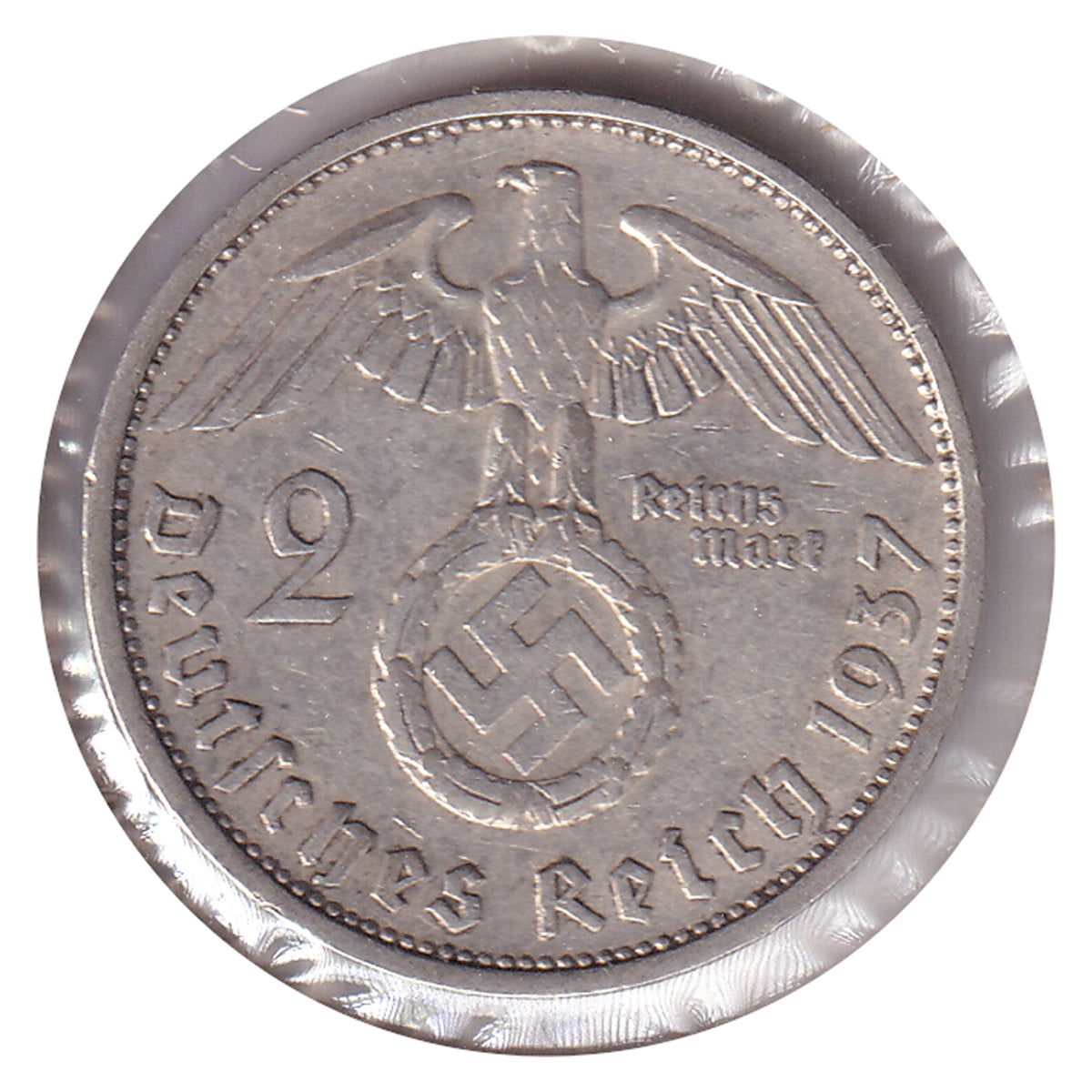 German Third Reich 1937F 2 Marks Extra Fine (EF40)