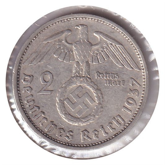 German Third Reich 1937F 2 Marks Extra Fine (EF40)