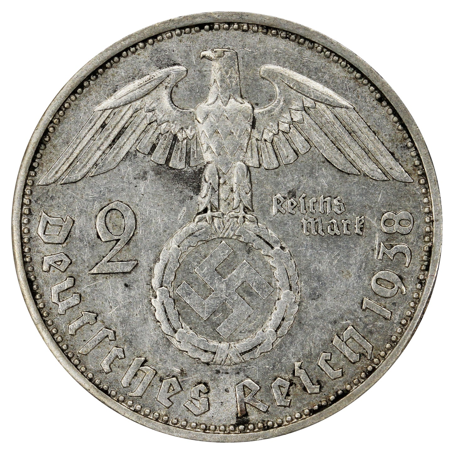 German Third Reich 1938A 2 Marks EF-AU (EF45)