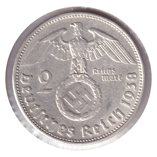 German Third Reich 1938B 2 Marks Extra Fine (EF40)