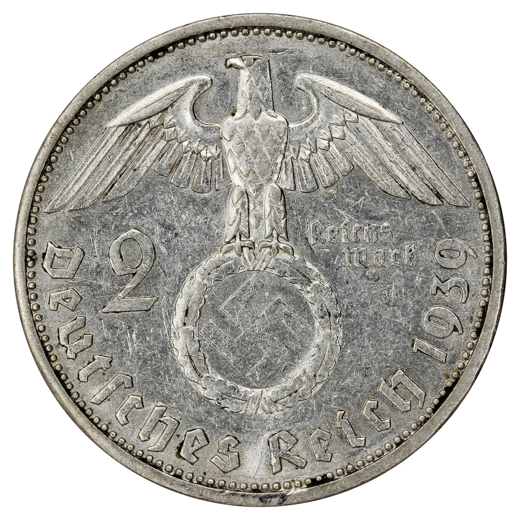 German Third Reich 1939A 2 Marks EF-AU (EF45)