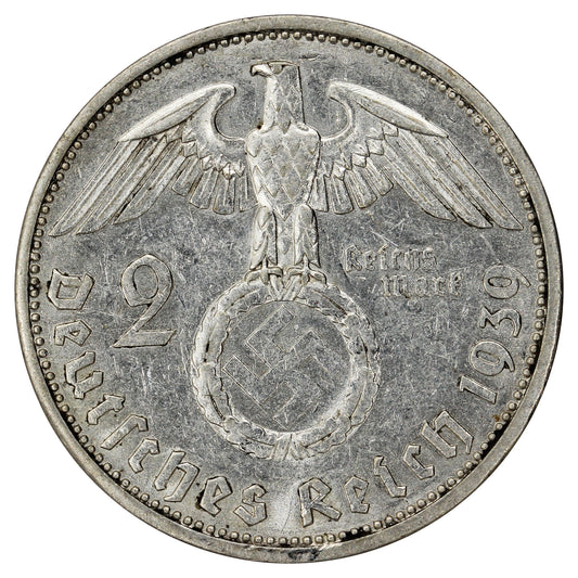 German Third Reich 1939A 2 Marks EF-AU (EF45)