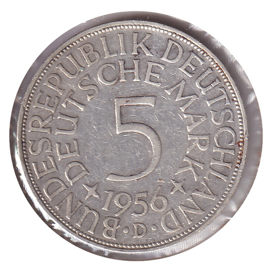 Germany 1956D 5 Marks Extra Fine (EF40) $