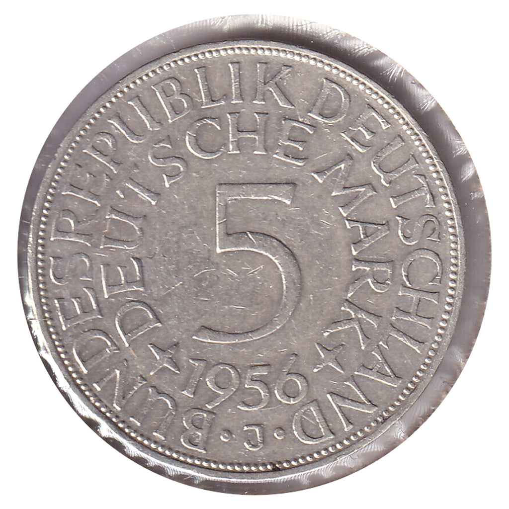 Germany 1956J 5 Marks Almost Uncirculated (AU50) $