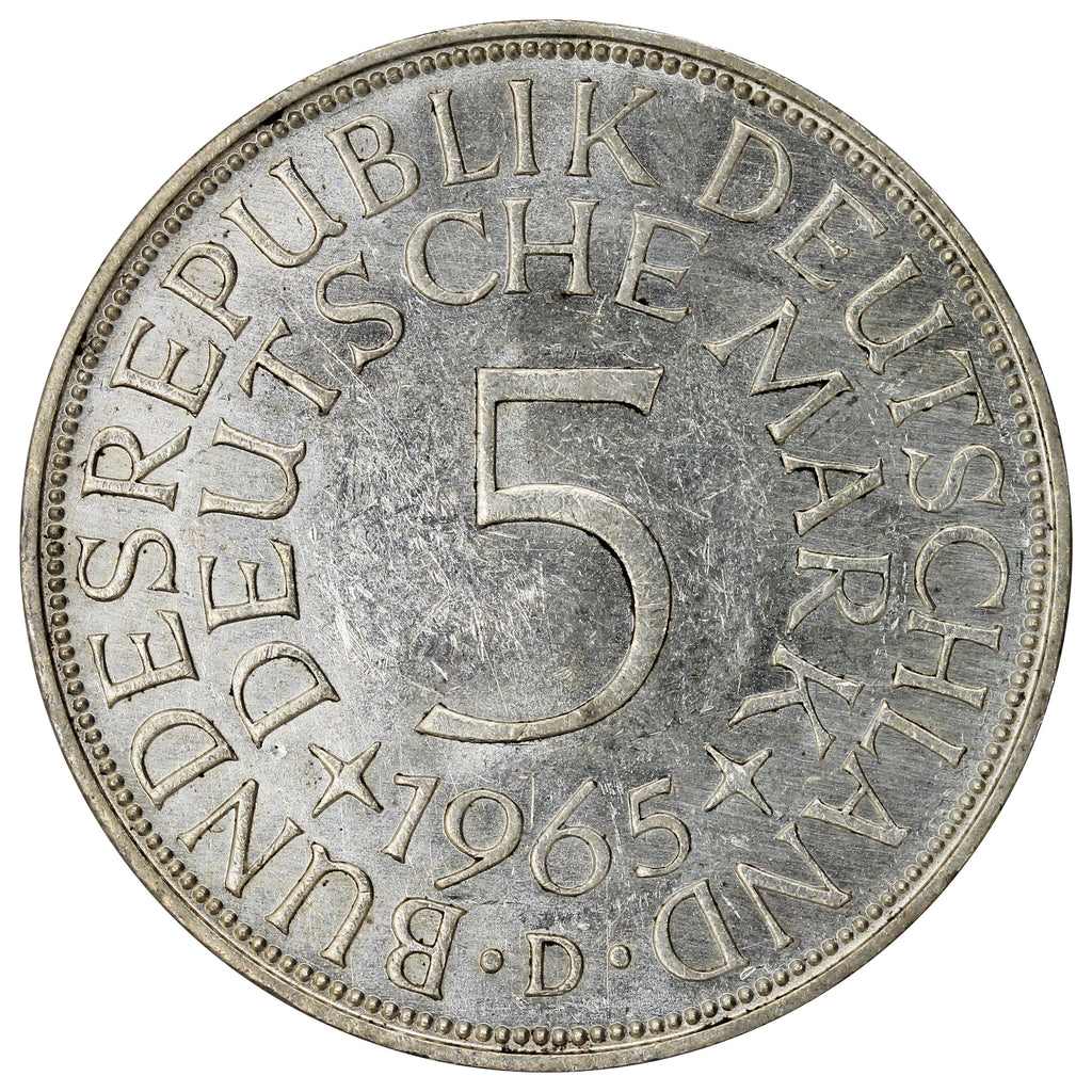 Germany 1965D 5 Marks Extra Fine (EF40)