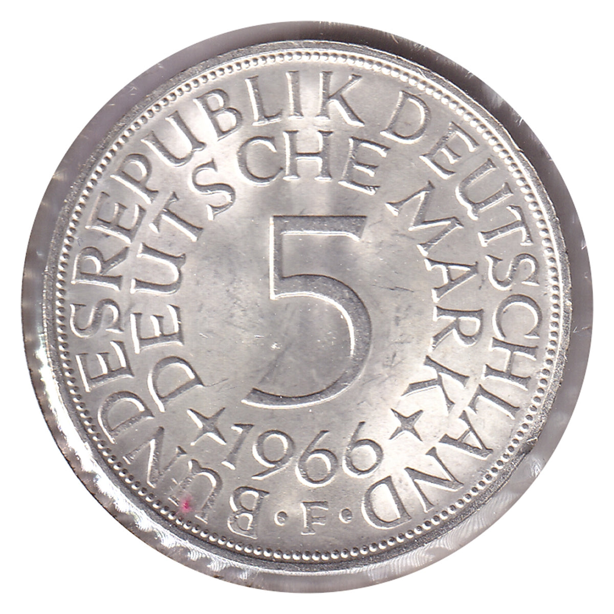 Germany 1966F 5 Marks Brilliant Uncirculated (MS63) $