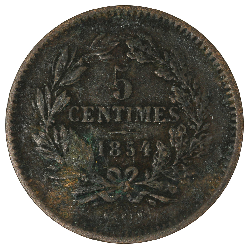 Luxemburg 1854 5 Centimes VF-EF (VF30)