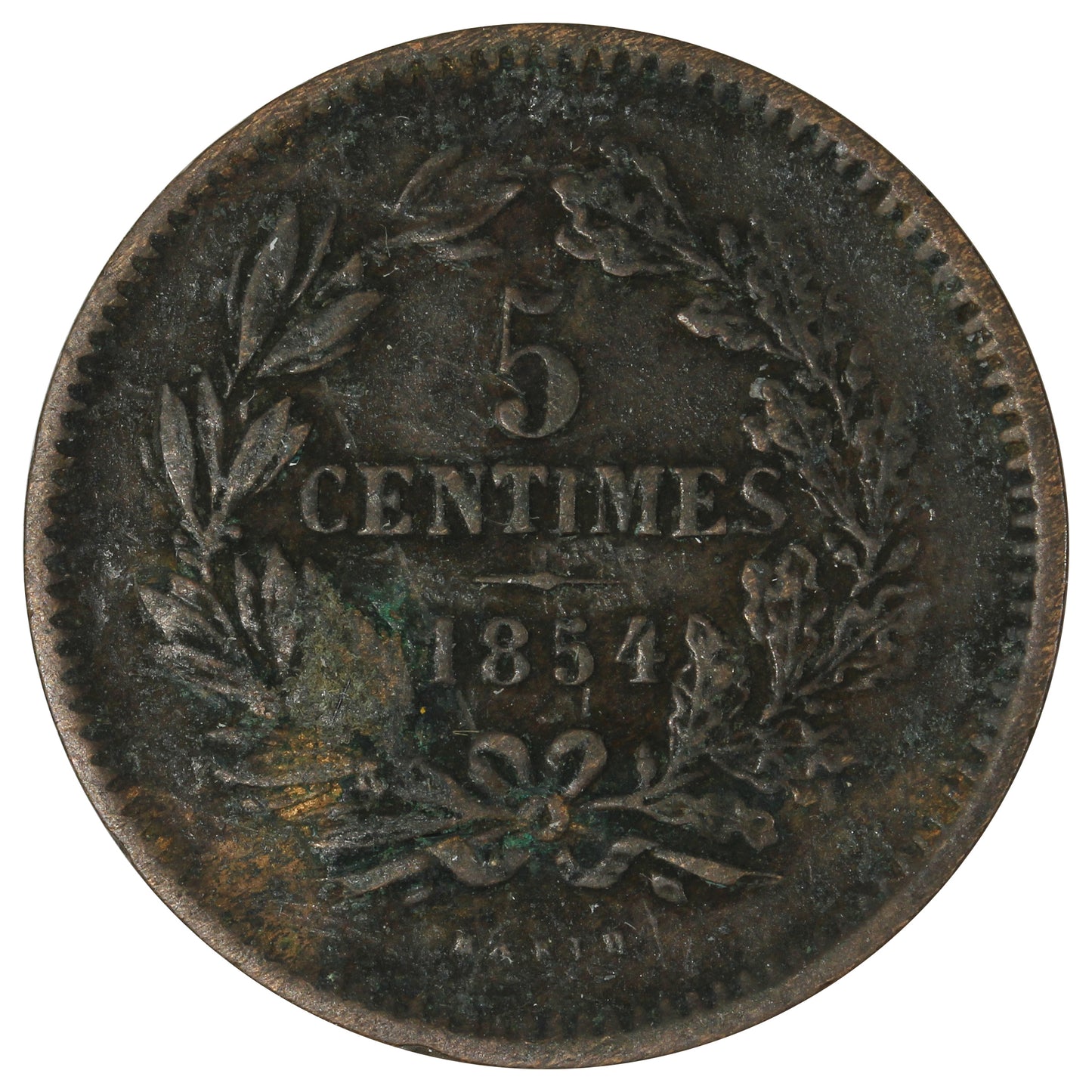 Luxemburg 1854 5 Centimes VF-EF (VF30)