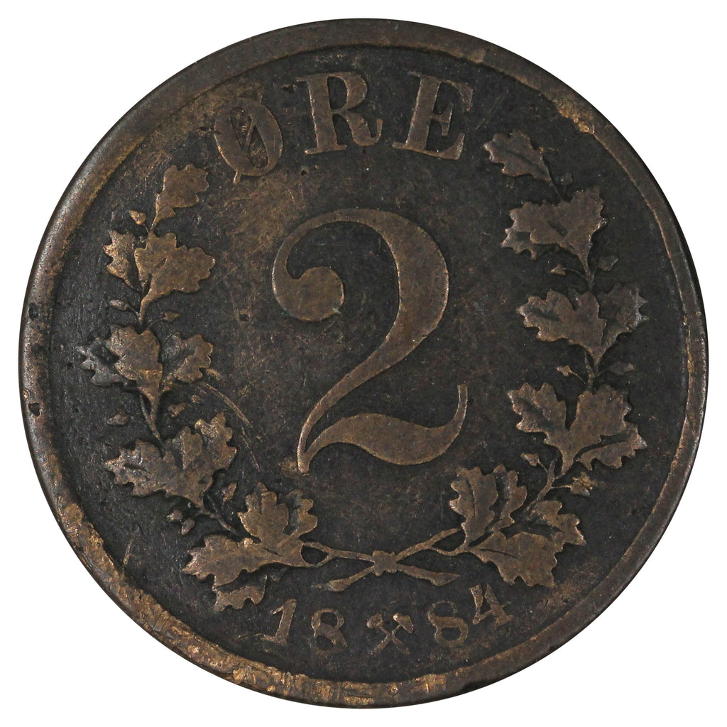 Norway 1884 2 Ore Very Fine (VF20)