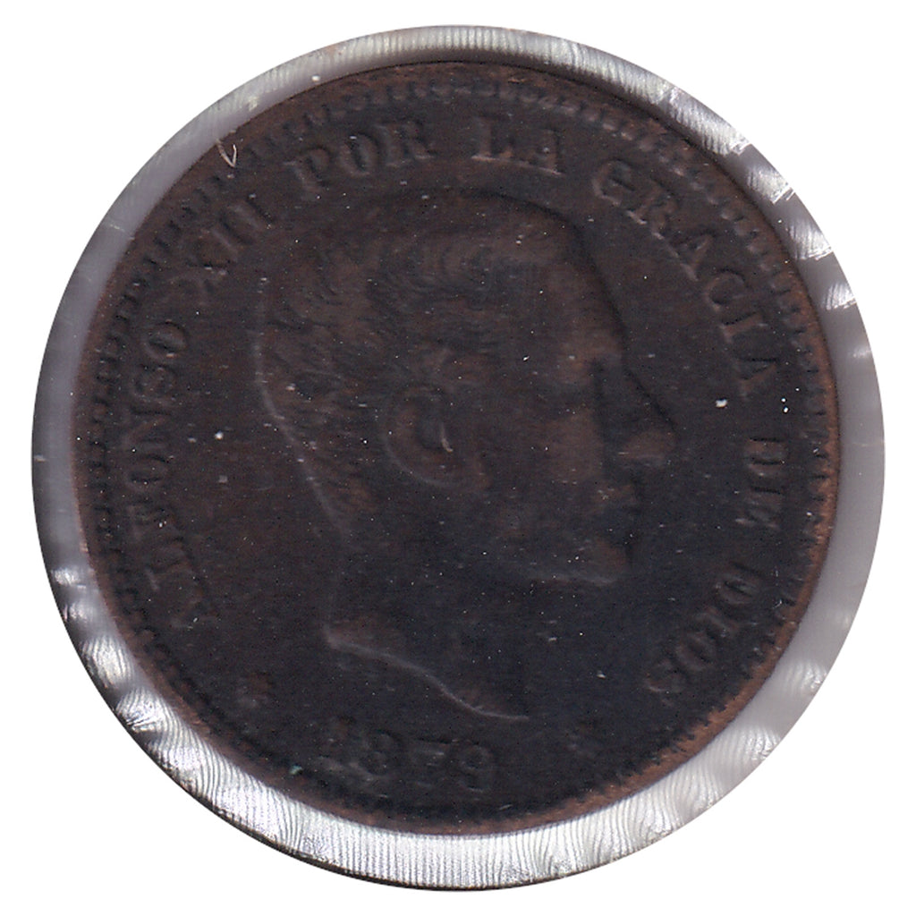 Spain 1879OM 5 Centimos Very Fine (VF20)