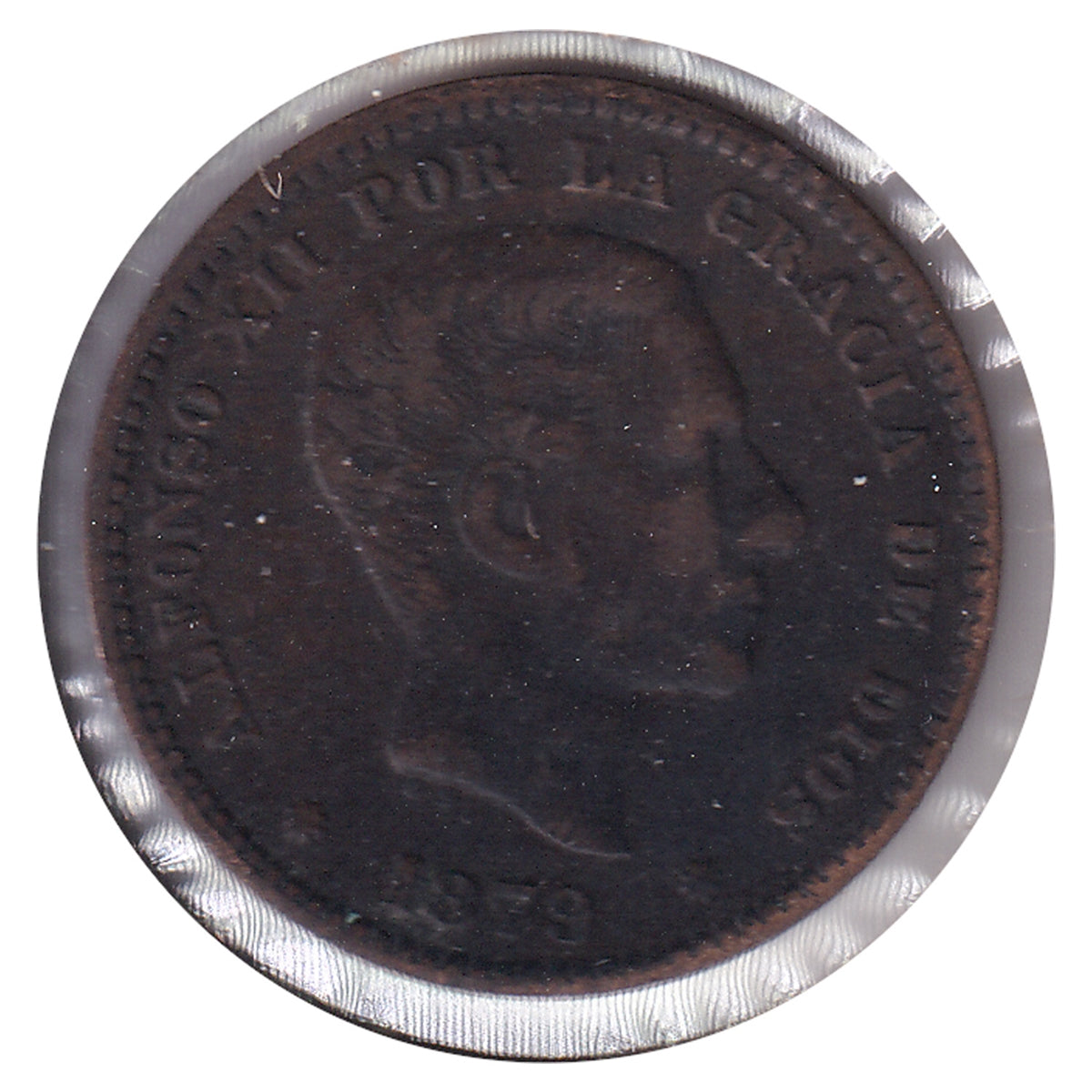 Spain 1879OM 5 Centimos Very Fine (VF20)