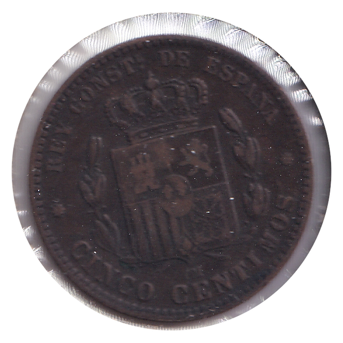 Spain 1879OM 5 Centimos Very Fine (VF20)