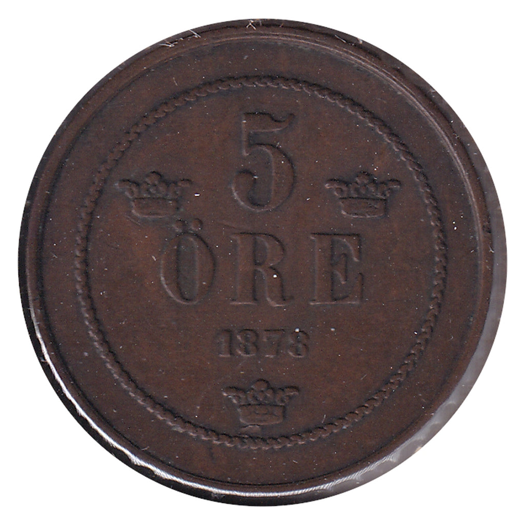 Sweden 1878 5 Ore VF-EF (VF30)