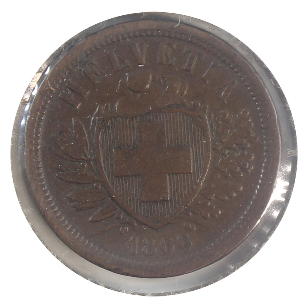 Switzerland 1866B 2 Rappen Extra Fine (EF40)