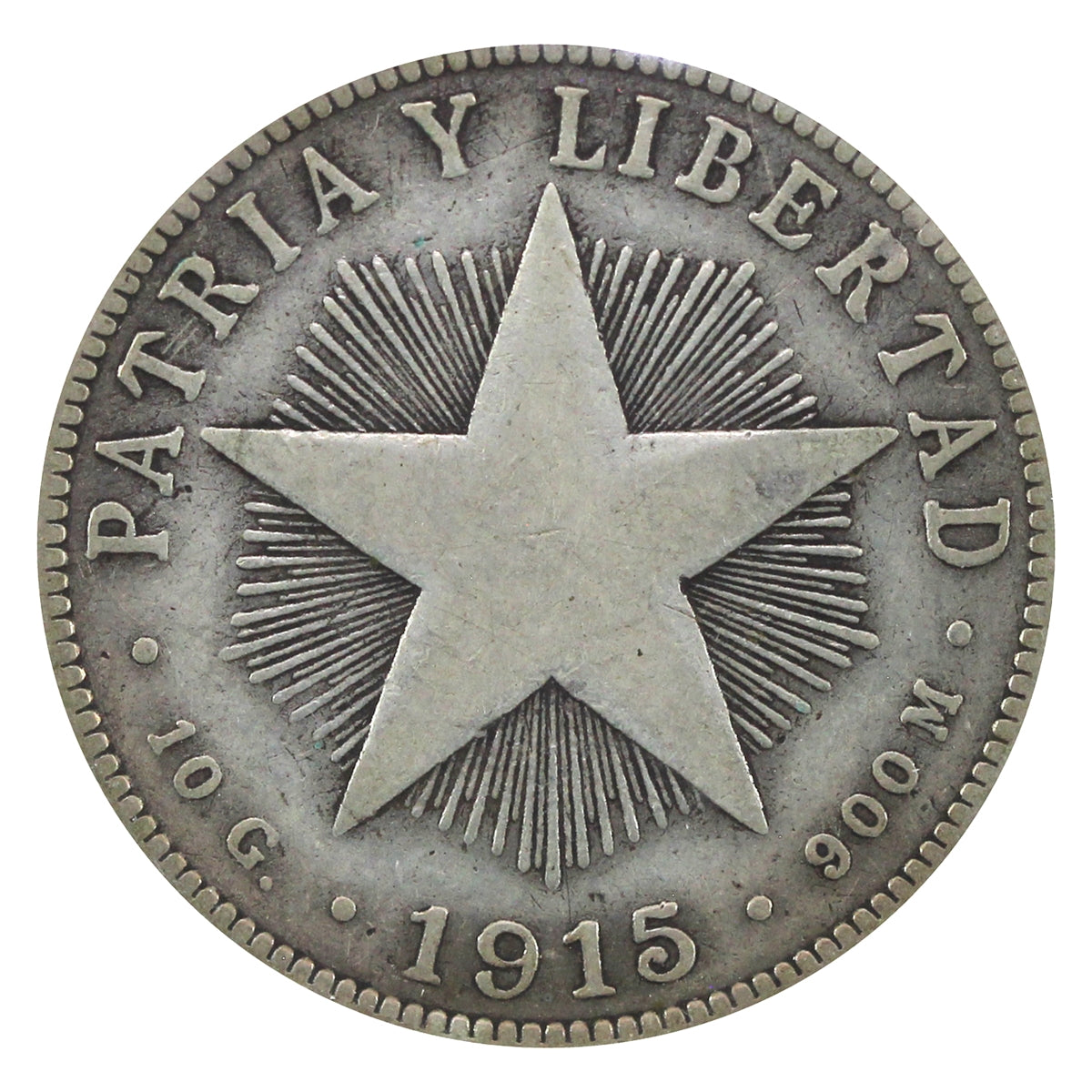 Cuba 1915 40 Centavos VF-EF (VF30)