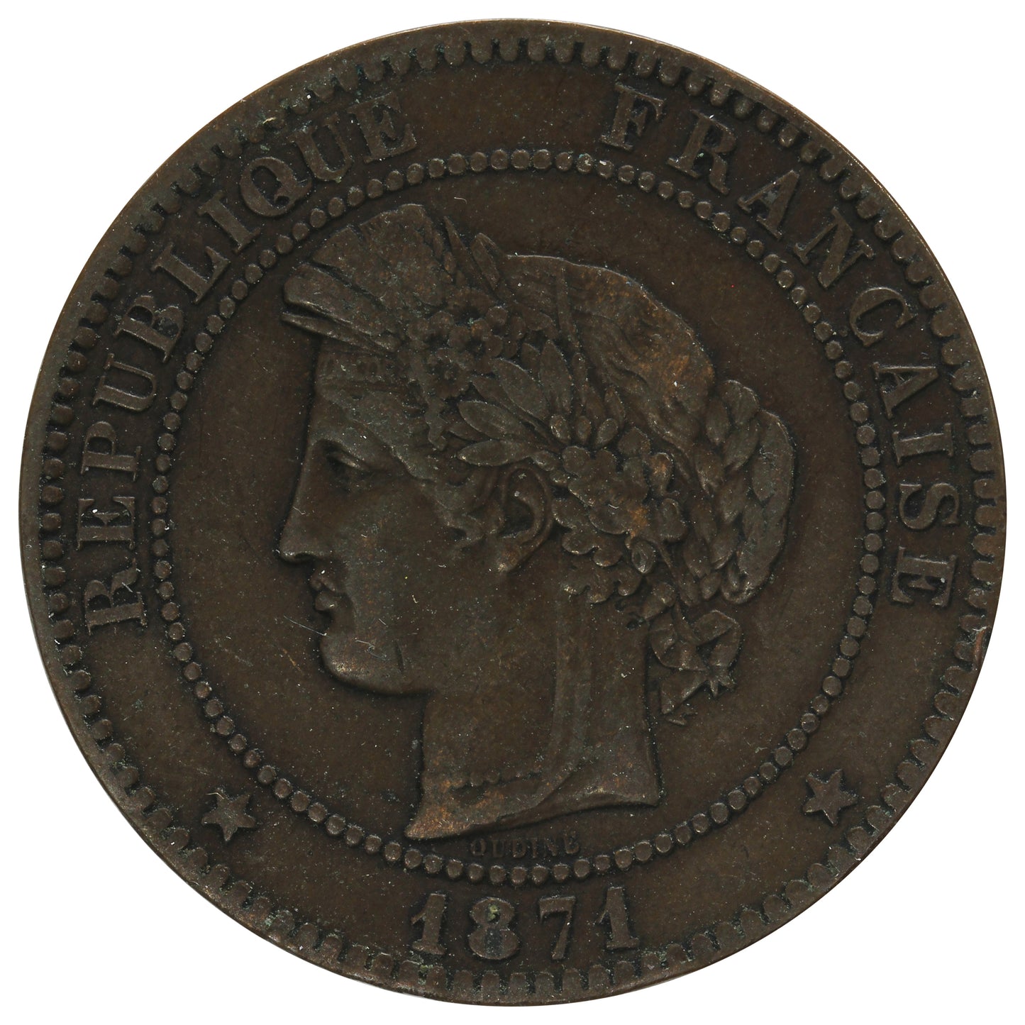 France 1871A 10 Centimes Extra Fine (EF40)