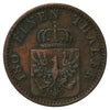 German States 1868B Prussia 2 Pfennig Almost Uncirculated (AU50)